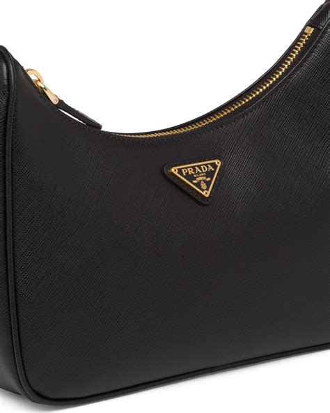 prada re-edition saffiano leather bag|Prada hobo nero leather.